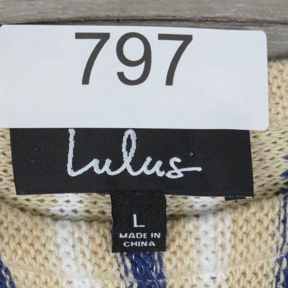 Lulu's* Women's Extra Long Sleeve Boat Neck Straight Hem Sweater~ Size Large - Picture 5 of 10